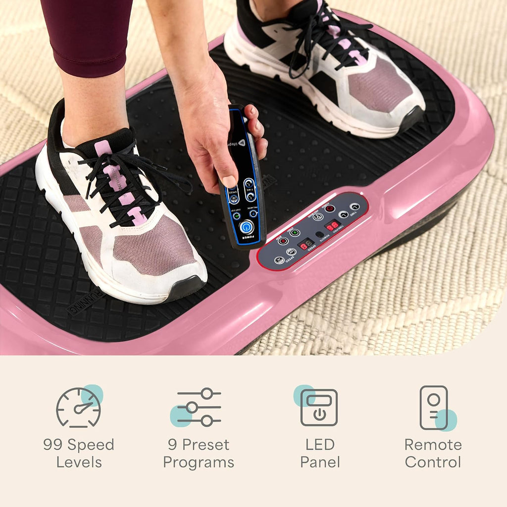 Lifepro Waver Vibration Plate Exercise Machine – High-Intensity Vibration Plate for Lymphatic Drainage – Full-Body Workout Vibrating Platform with Loop Bands – Fitness Equipment for Strength & Toning