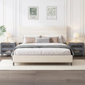 Furnihome Queen Bed Frame, Modern Sherpa Upholstered Bed Frame with Adjustable Headboard, Wooden Slats Support Platform Queen Size Bed Frames, No Box Spring Needed,Easy Assembly,Cream
