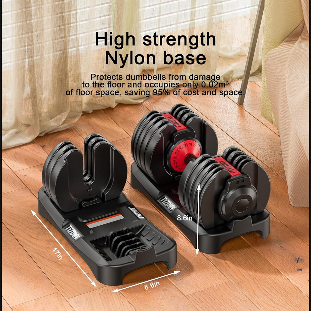 TYZDMY Adjustable Dumbbells Set of 2，Free Weights Dumbbells Set，Adjustable Dumbbell Set，52.5 lbs pair 105 lbs，15 in 1，for Men/Women Gym Equipment for Home Strength Training Equipment