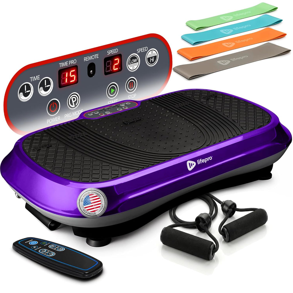 Lifepro Waver Vibration Plate Exercise Machine – High-Intensity Vibration Plate for Lymphatic Drainage – Full-Body Workout Vibrating Platform with Loop Bands – Fitness Equipment for Strength & Toning