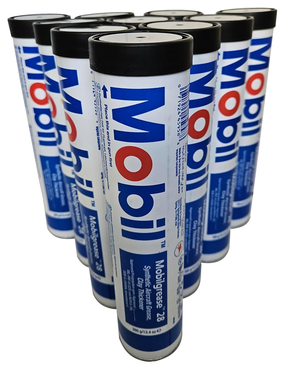 Mobil - Mobilgrease 28 Synthetic Aircraft Grease, Clay thickener Aviation, 13.7oz, Approved MIL-PRF-81322,NATO G-395, DOD-G-24508a, Amendment 4, NLGI 1.5 (10 Pack)