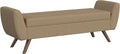 HomePop Modern Storage Bench with Wood Legs |Homepop Home Décor|Bench with Storage for Living Room & Bedroom - Brown