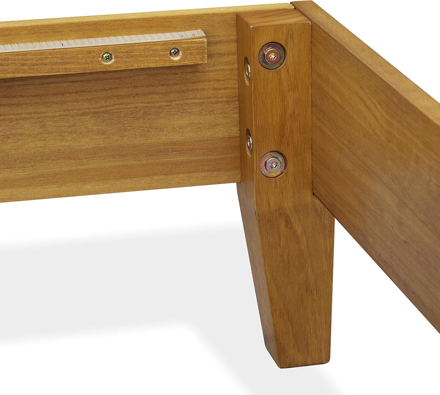 East West Furniture NVP-23-F Full Platform Bed Frame with 4 Solid Wood Legs and 2 Extra Center Legs - Oak Finish