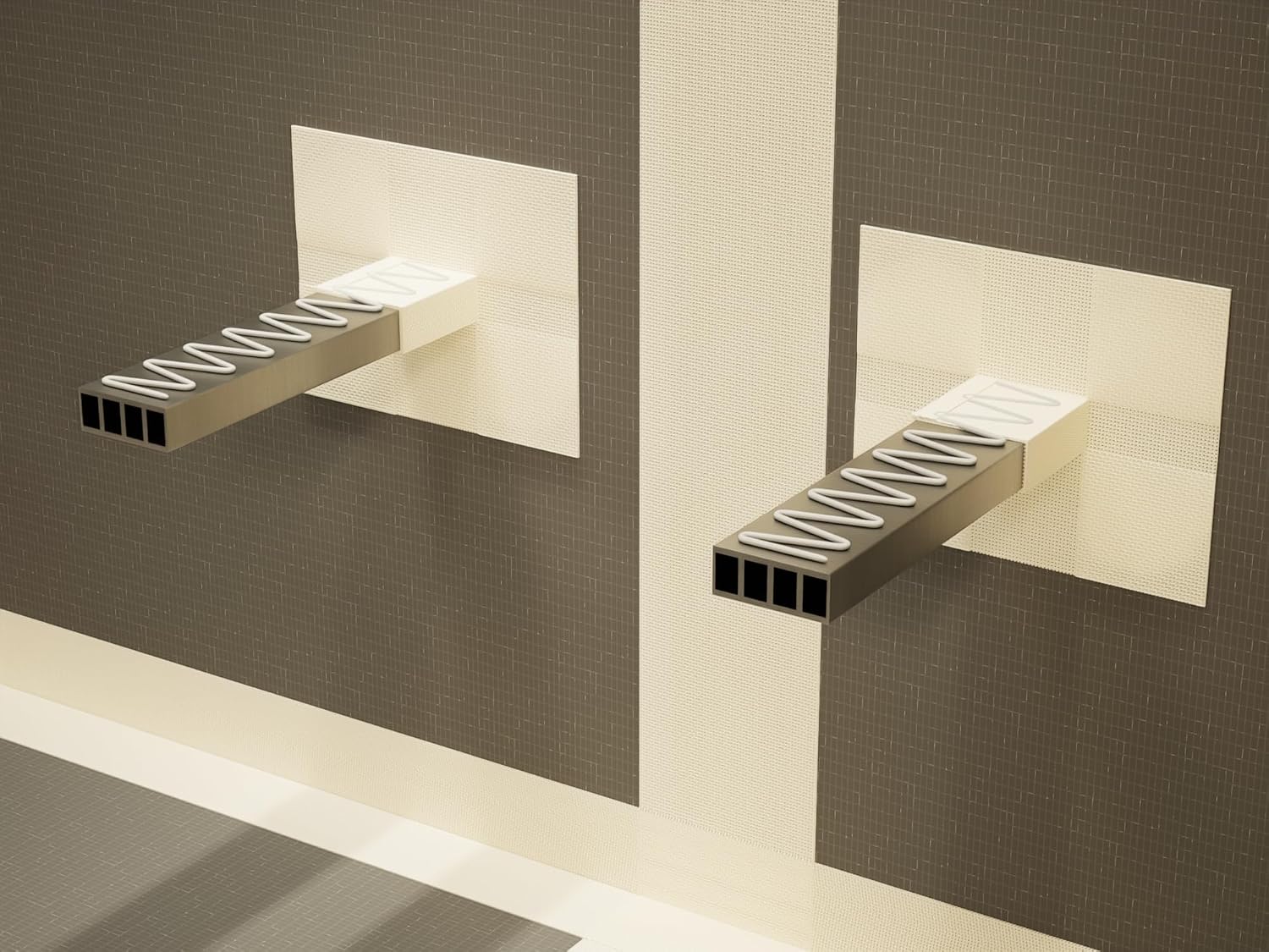 Floating Shower Bench Kit® with Concrete Mesh Foam Board® - Original Shower Bench Bracket® (12x24)-Great for New Constructions or Bathroom Renovations, Ready to Tile Shower Bench