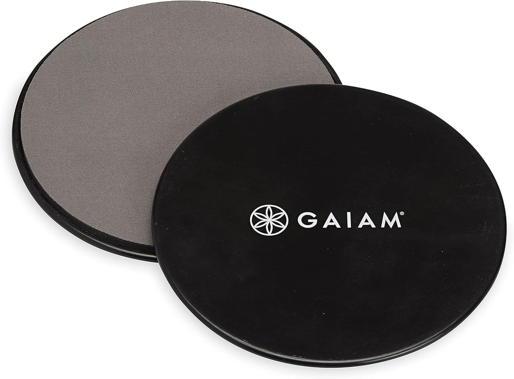 Gaiam Core Sliding Discs - Dual Sided Workout Sliders for Carpet & Hardwood Floor - Home Ab Pads Exercise Equipment Fitness Sliders for Women and Men