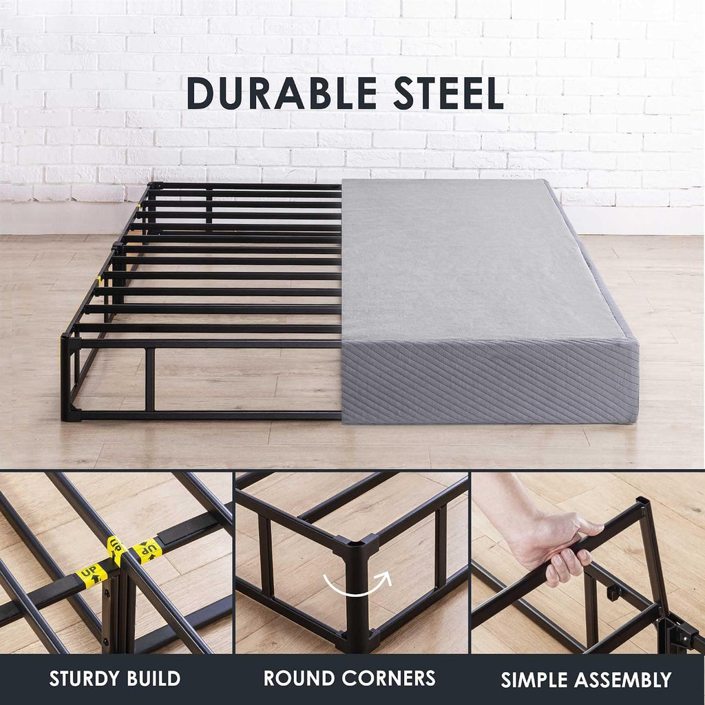 Best Price Mattress Twin Box Spring, 9' High Profile with Heavy Duty Steel Slat Mattress Foundation Fits Standard Bed Frame, Twin Size
