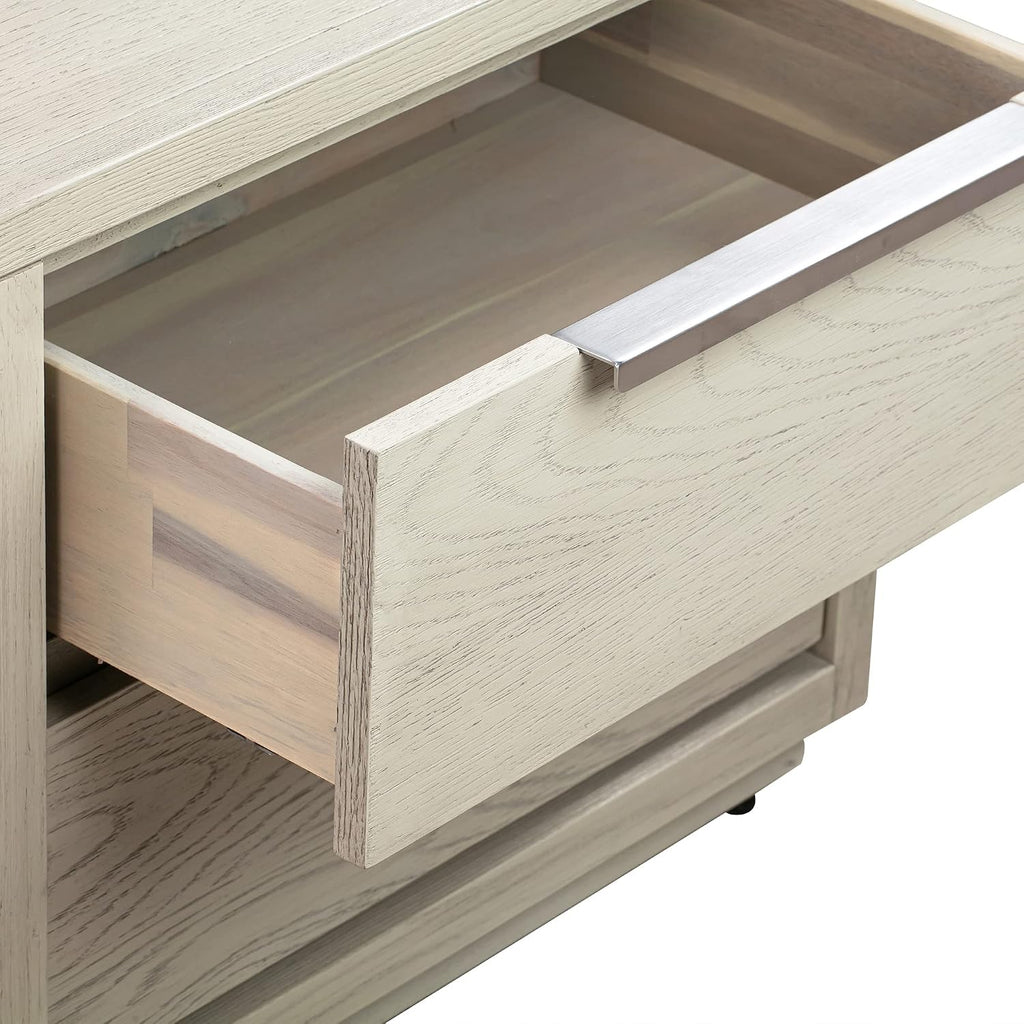 Armen Living Abbey King 3 Piece Bedroom Set in Grey Oak Wood