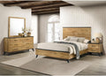 HomeStock Island Oasis 4-Piece Eastern King Bedroom Set Natural Pine