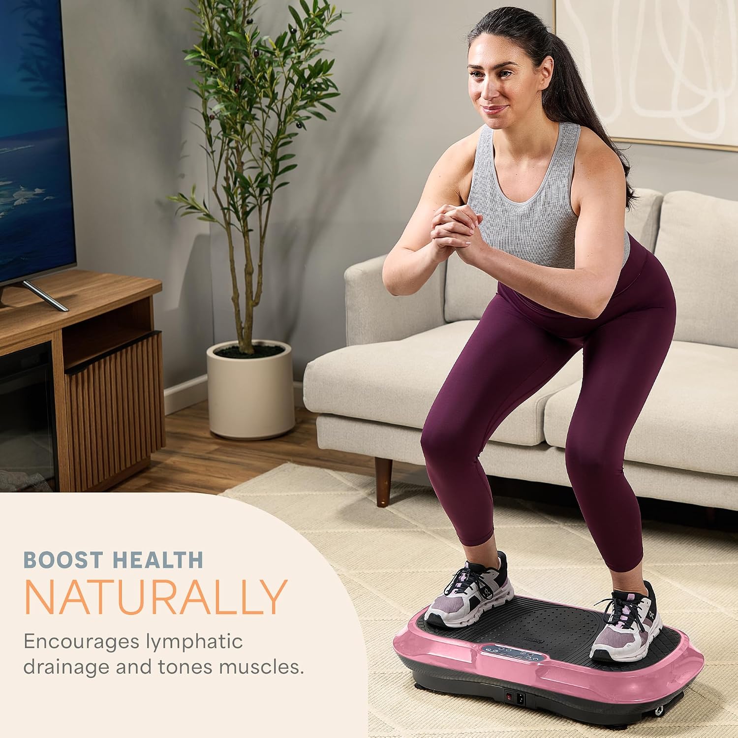 Lifepro Waver Vibration Plate Exercise Machine – High-Intensity Vibration Plate for Lymphatic Drainage – Full-Body Workout Vibrating Platform with Loop Bands – Fitness Equipment for Strength & Toning