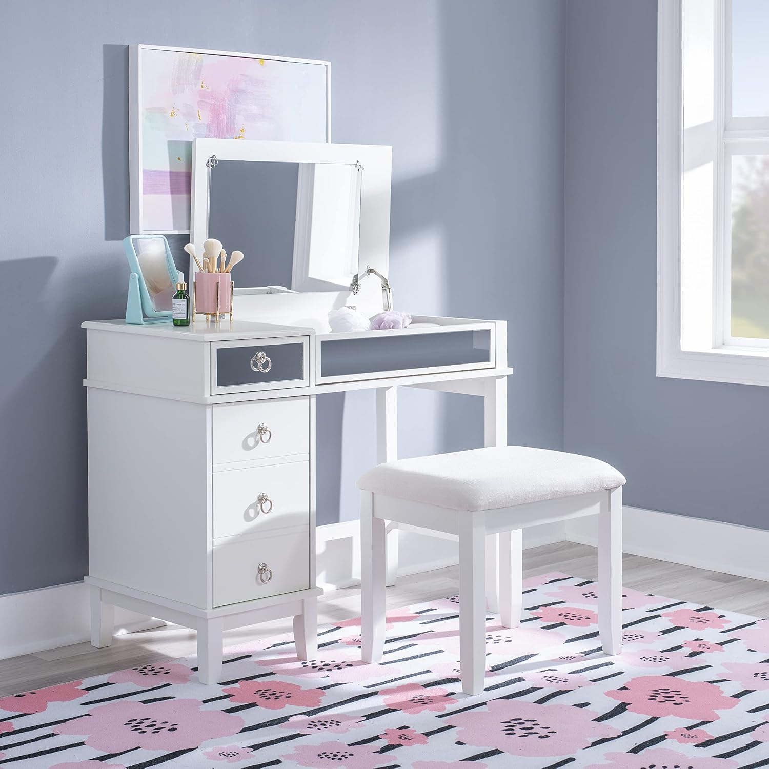Linon Vanity Set, White