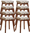 Upholstered Vanity Bench, Solid Wood Stool with Soft Cushion Seat, Accent Footstool for Living Room, Dining Room, Entryway, Bedroom Home Decor