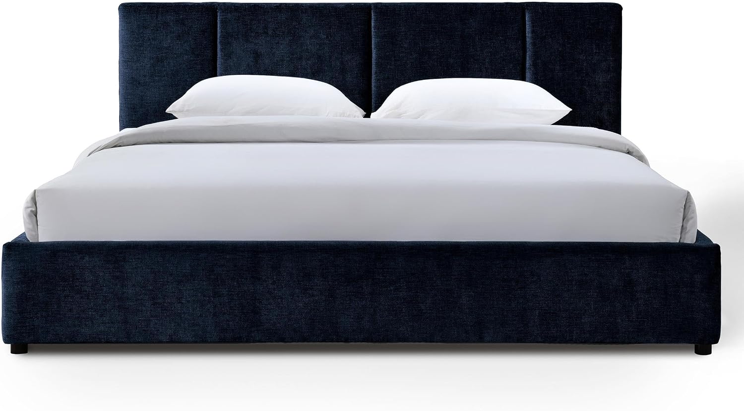 Venice Upholstered Platform Bed | Box Spring Not Required | Blue Fabric, King Size