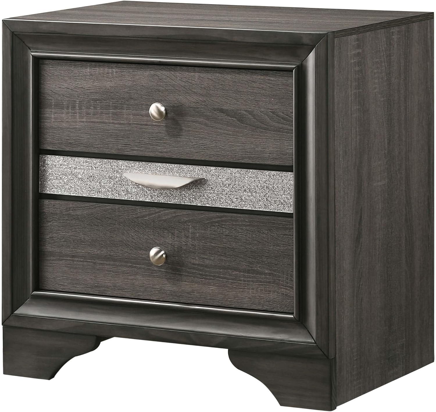 Furniture of America FOA Laren Contemporary 3-Piece Gray Wood Bedroom Set - King + 2 Nightstands