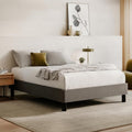 Nectar Bed Frame - Twin - Grey - 8 Inch Legs - Sturdy Wooden Slats for Support - Steel Frame - Contemporary and Durable Upholstery - Holds Up to 700 Pounds - Easy Assembly