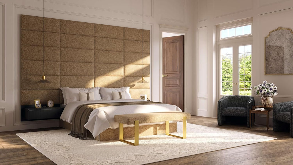 Vänt Upholstered Wall Panels - King/Cal King Size Wall Mounted Headboards - Boucle Grey - Twin/King - Set of 4 Panels (Each Individual Panel 39'x11.5')