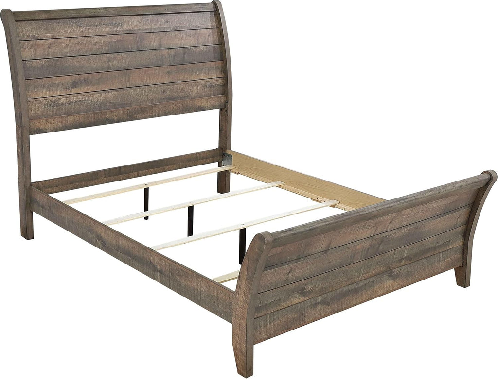Coaster Frederick California King Bed 4-Piece Set, Weathered Oak