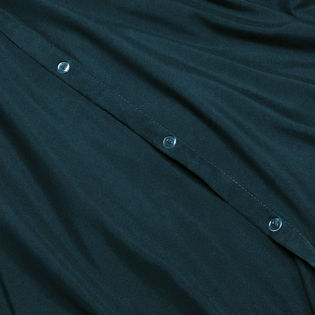 5 Piece Bed in a Bag Set 100% Egyptian Cotton 600 Thread Count Duvet Cover Pillow Shams & Fitted Sheet with Extra Deep Pocket Soft Bedding(Cal-King Size, Teal)