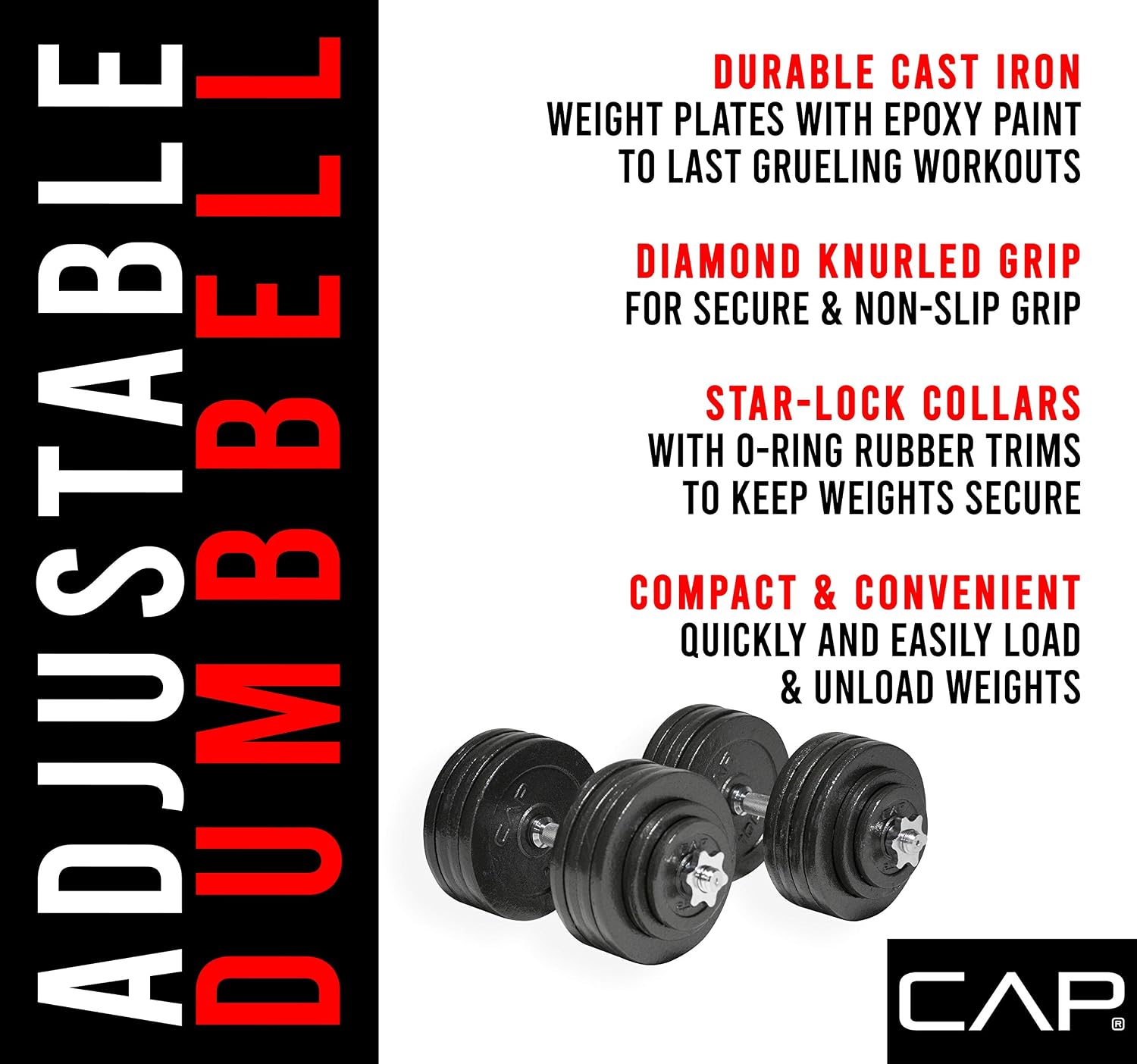 Cap Barbell Adjustable Dumbbell Weight Set | Multiple Options