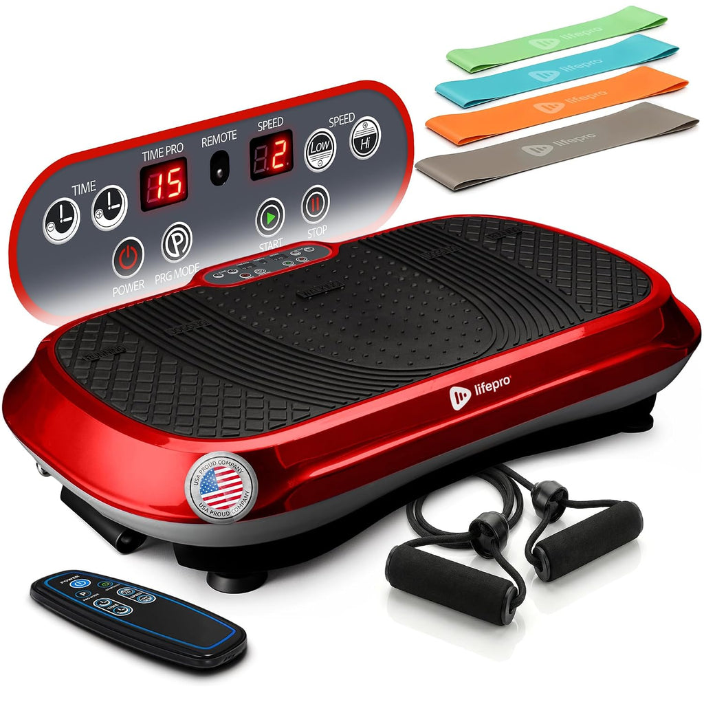 Lifepro Waver Vibration Plate Exercise Machine – High-Intensity Vibration Plate for Lymphatic Drainage – Full-Body Workout Vibrating Platform with Loop Bands – Fitness Equipment for Strength & Toning