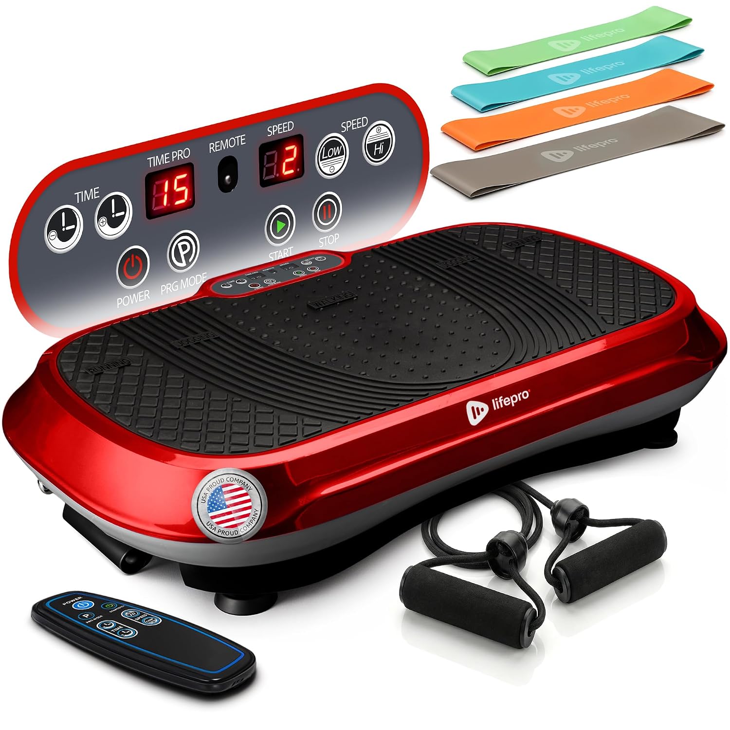 Lifepro Waver Vibration Plate Exercise Machine – High-Intensity Vibration Plate for Lymphatic Drainage – Full-Body Workout Vibrating Platform with Loop Bands – Fitness Equipment for Strength & Toning