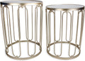Rutledge & King Braswell End Table Set - Gold, Round, Nesting, Mirrored Tops