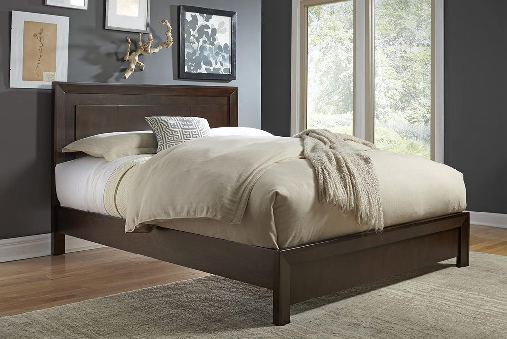 Modus Furniture Solid Wood Platform Bed, Full, Element - Chocolate Brown