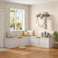 Space-Saving Right-Angle Storage Bench with Extra-Large Compartment – Easy Assembly Corner Seating Banquette for Dining & Living Room