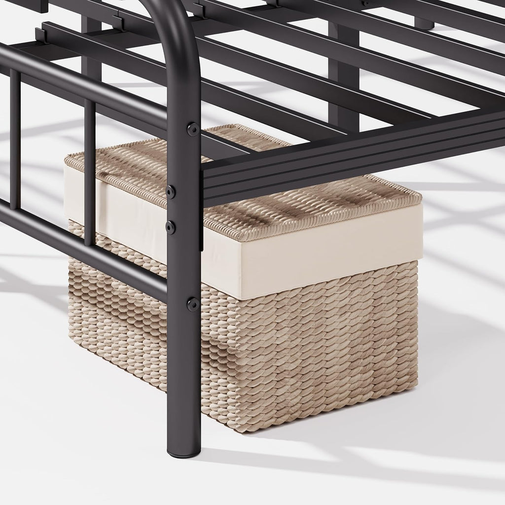 ZIYOO King Bed Frame with Headboard and Footboard, 14 Inch Heavy Duty Metal Platform Bed, 1500 lb Weight Capacity, No Box Spring Needed, Noise Free Easy Assembly, Black