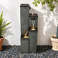 SunJet 4-Tier Modern Water Fountain, Indoor/Outdoor Resin Water Fountains with Soothing Water Sounds, Perfect for Garden, Patio, Home & Office, 12.5' L x 9.4' W x 39.3' H