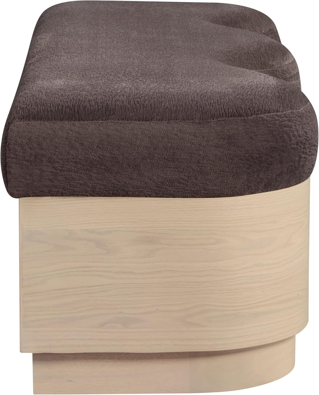 Meridian Furniture Savoy Brown Velour Fur Fabric Bench