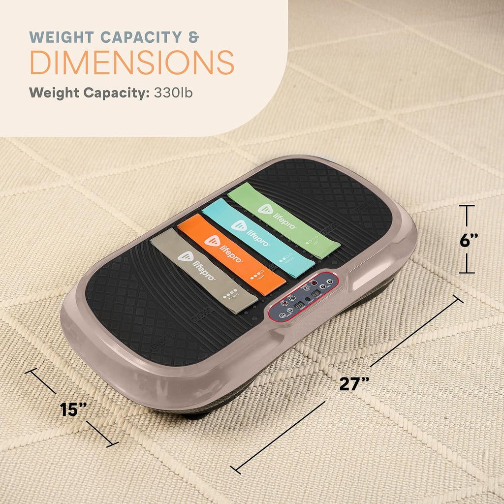 Lifepro Waver Vibration Plate Exercise Machine – High-Intensity Vibration Plate for Lymphatic Drainage – Full-Body Workout Vibrating Platform with Loop Bands – Fitness Equipment for Strength & Toning