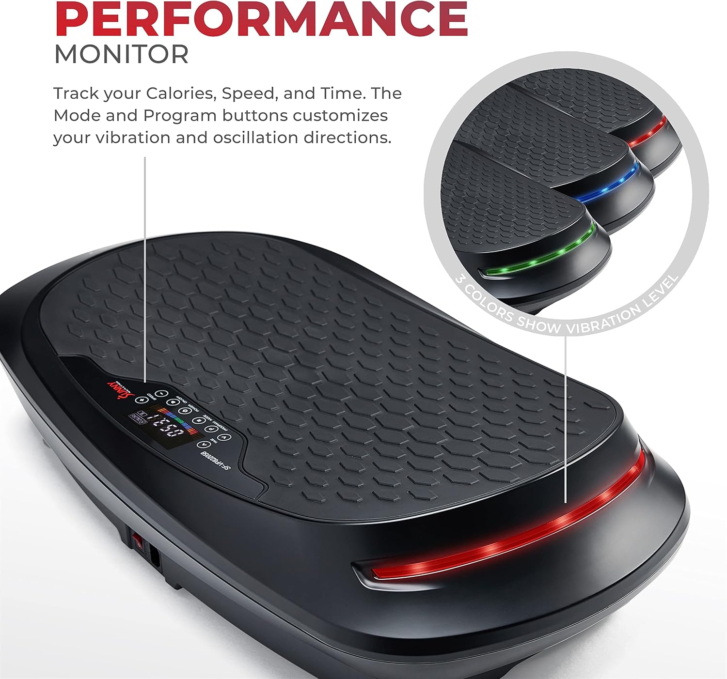 Sunny Health & Fitness Fitboard Vibration Platform Exercise Machine with Multiple Speed Settings and Vibration Modes for Multipurpose Workouts