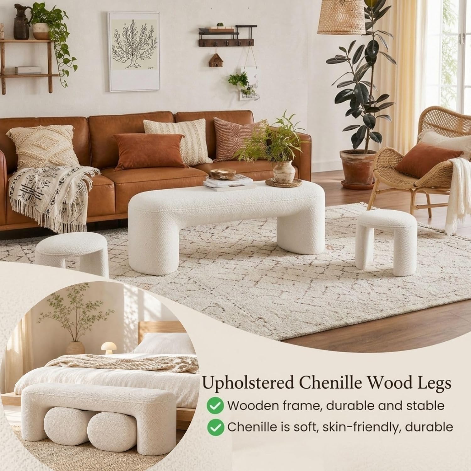 2653 Nesting Ottoman Bench Set