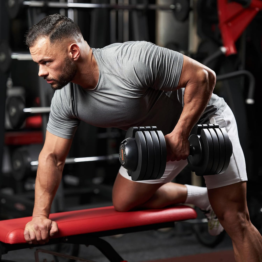 ALTLER 22LBS/25LBS/52LBS Single/Pair Adjustable Dumbbells Set Premium Rubber Coated Dumbbell Set with Secure Locking Mechanism for Safe & Customizable Strength Training