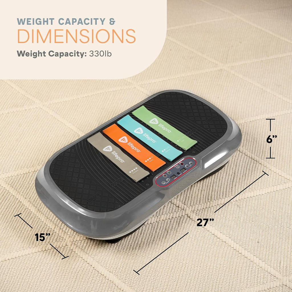 Lifepro Waver Vibration Plate Exercise Machine – High-Intensity Vibration Plate for Lymphatic Drainage – Full-Body Workout Vibrating Platform with Loop Bands – Fitness Equipment for Strength & Toning