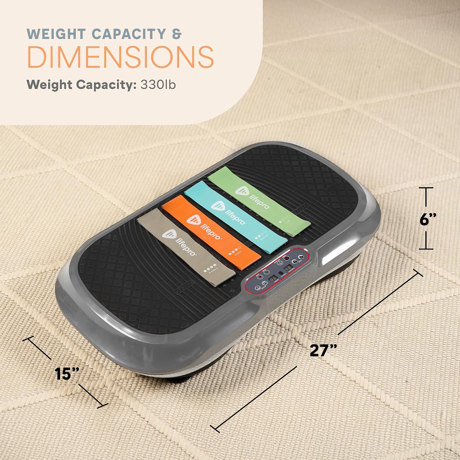 Lifepro Waver Vibration Plate Exercise Machine – High-Intensity Vibration Plate for Lymphatic Drainage – Full-Body Workout Vibrating Platform with Loop Bands – Fitness Equipment for Strength & Toning