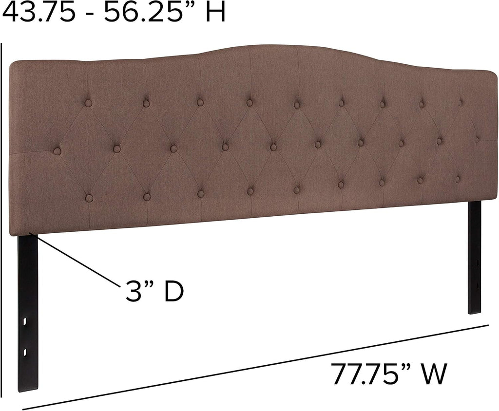 Flash Furniture Cambridge Button Tufted and Diamond Stitched Upholstered King Size Headboard in Camel Fabric