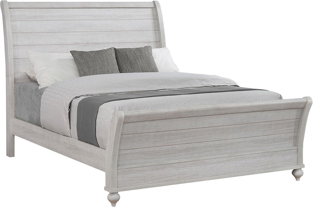 Coaster Home Furnishings Stillwood Farmhouse 4-Piece Bedroom Set California King Size Sleigh Bed Frame 55-inch Headboard Vintage Linen 223281KW-S4
