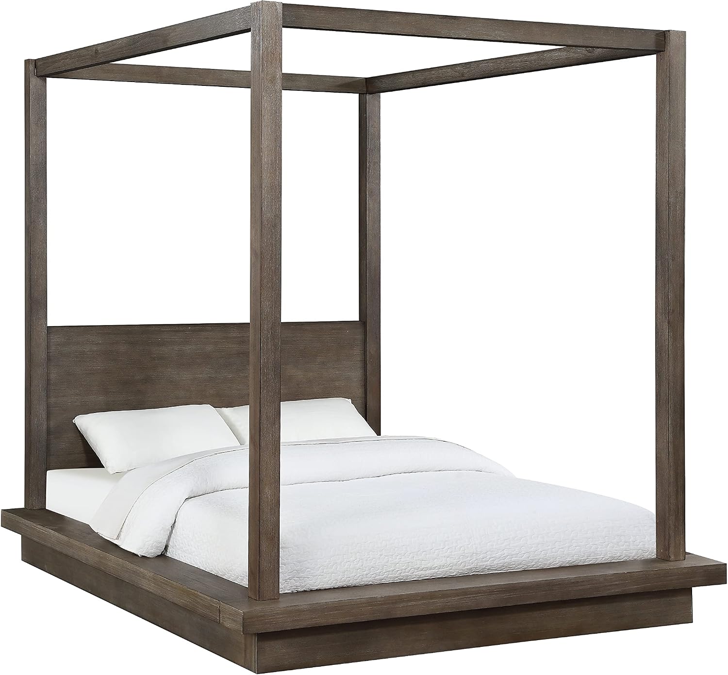 Modus Furniture Solid Wood Canopy Bed, Full, Melbourne - Dark Pine