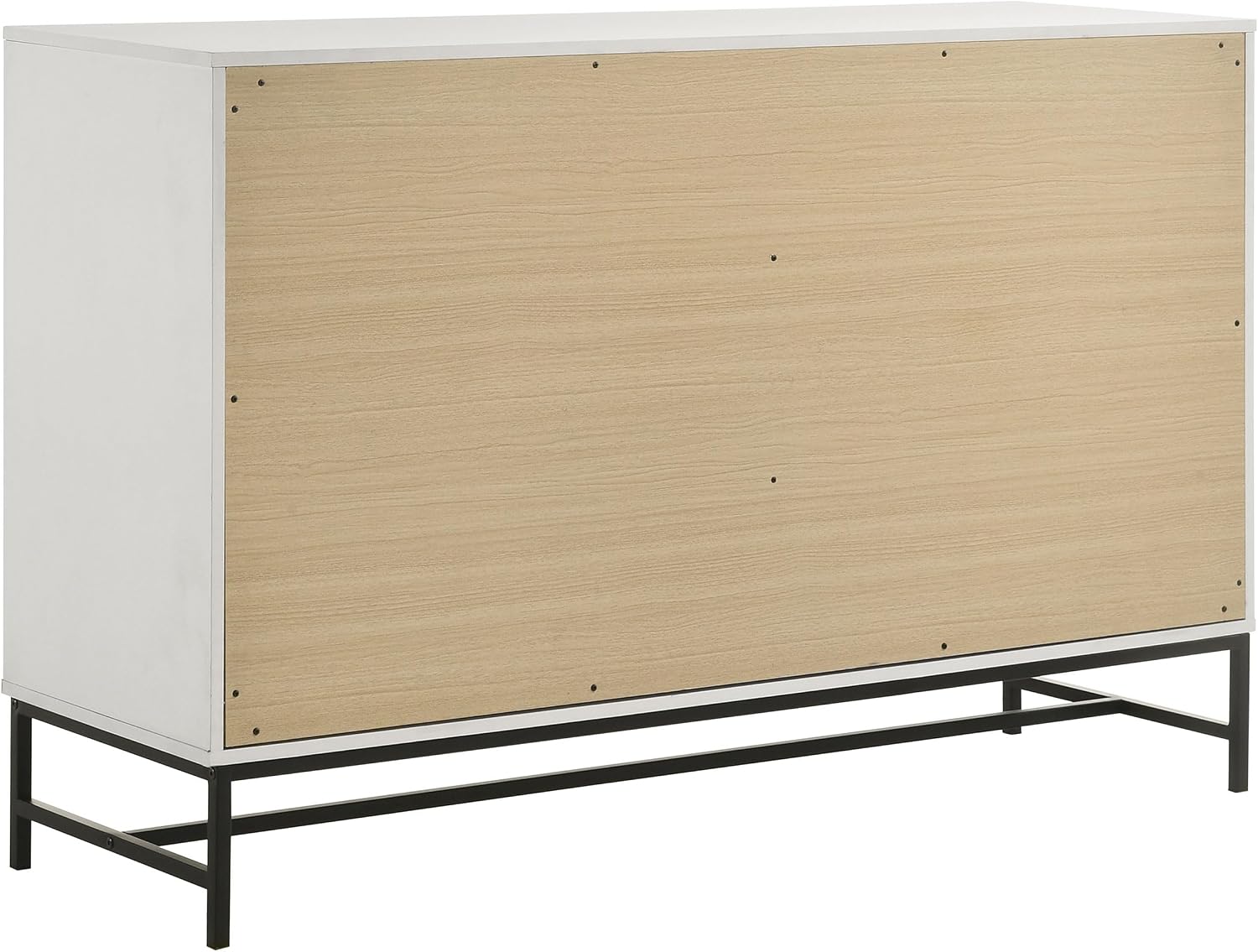 Coaster Home Furnishings Sonora Contemporary 4-Piece Bedroom Set Leatherette Upholstered California King Size Panel Bed Frame 54-inch Headboard White 224861KW-S4