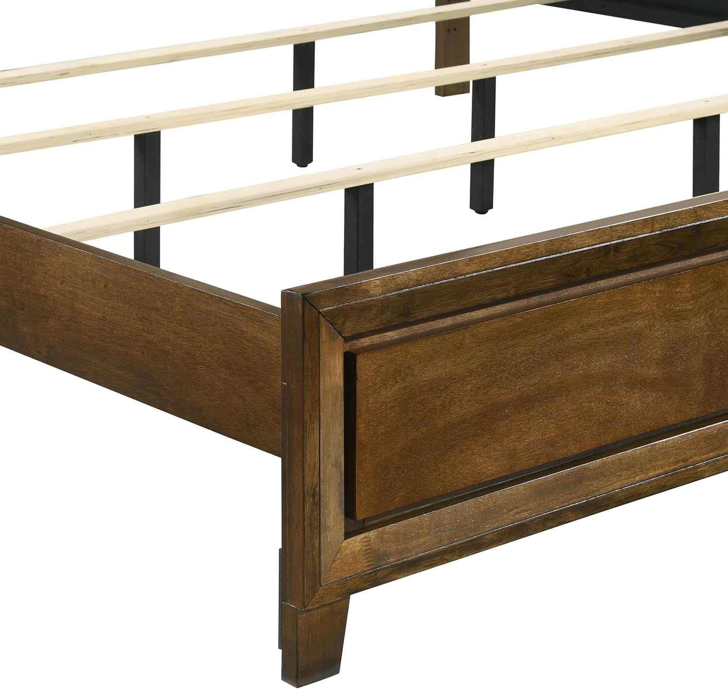 New Classic Furniture Ballard 4-Piece Wood King Bedroom Set with Nightstand, Walnut Brown