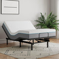 EGOHOME Adjustable Bed Frame Full Size and 14 inch Charcoal Gel Memory Foam Mattress, Independent Head and Foot Incline with Massage Foldable Bed, Wireless Remote, Zero Gravity, No Headboard