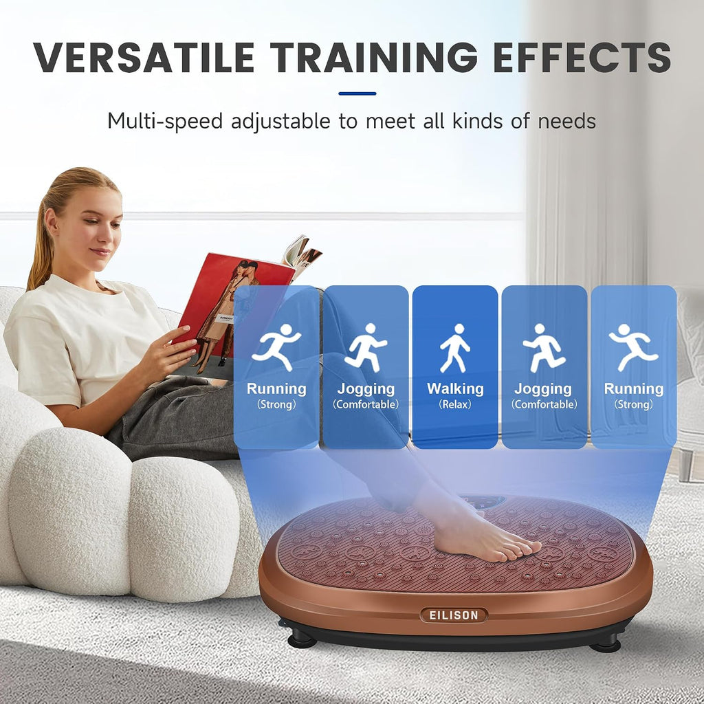 EILISON FitMaxx 3D XL Vibration Plate Exercise Machine - Whole Body Workout Vibration Platform w/Loop Bands - Lymphatic Drainage Machine for Weight Loss, Shaping, Recovery