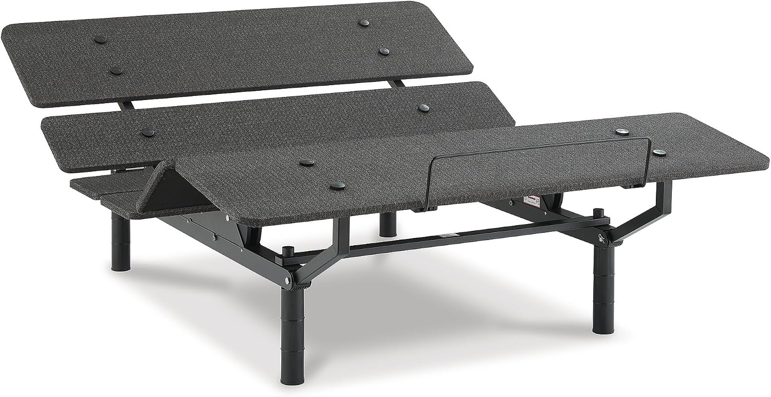 Signature Design by Ashley Cosmic Power Base Traditional Queen Adjustable Base with Head and Foot Incline, Wireless Remote and USB Ports, Black