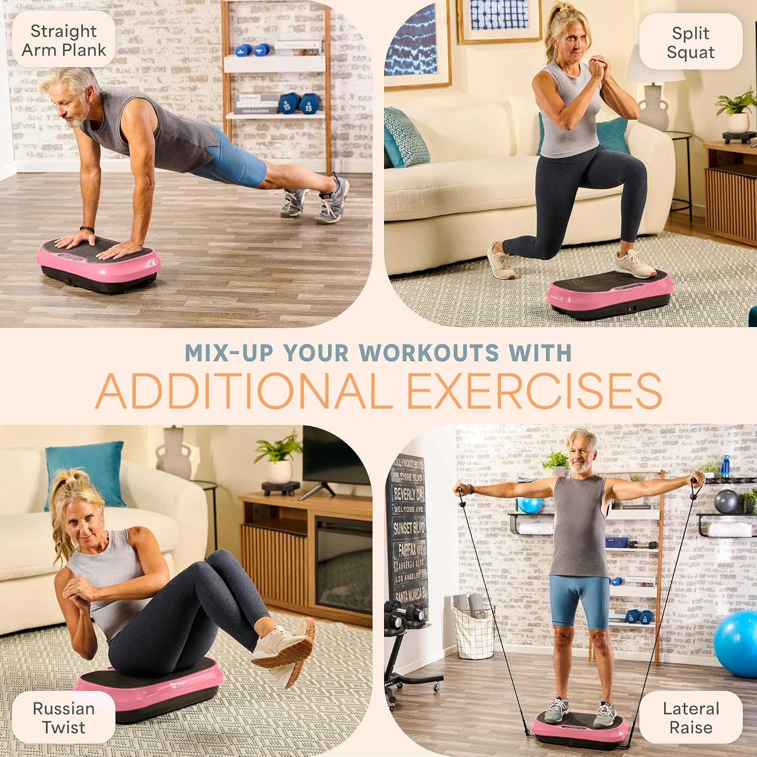 Lifepro Waver Mini Vibration Plate Exercise Machine with Remote & Bands — Compact Whole Body Vibrating Plate for Lymphatic Drainage & Muscle Toning — Shake Machine with 99 Speed Levels & 10 Presets