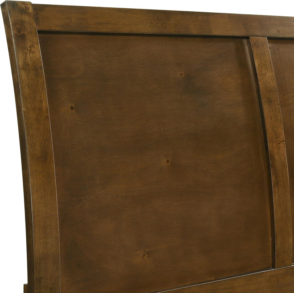 New Classic Furniture Ballard 4-Piece Wood Queen Bedroom Set with Nightstand, Walnut Brown