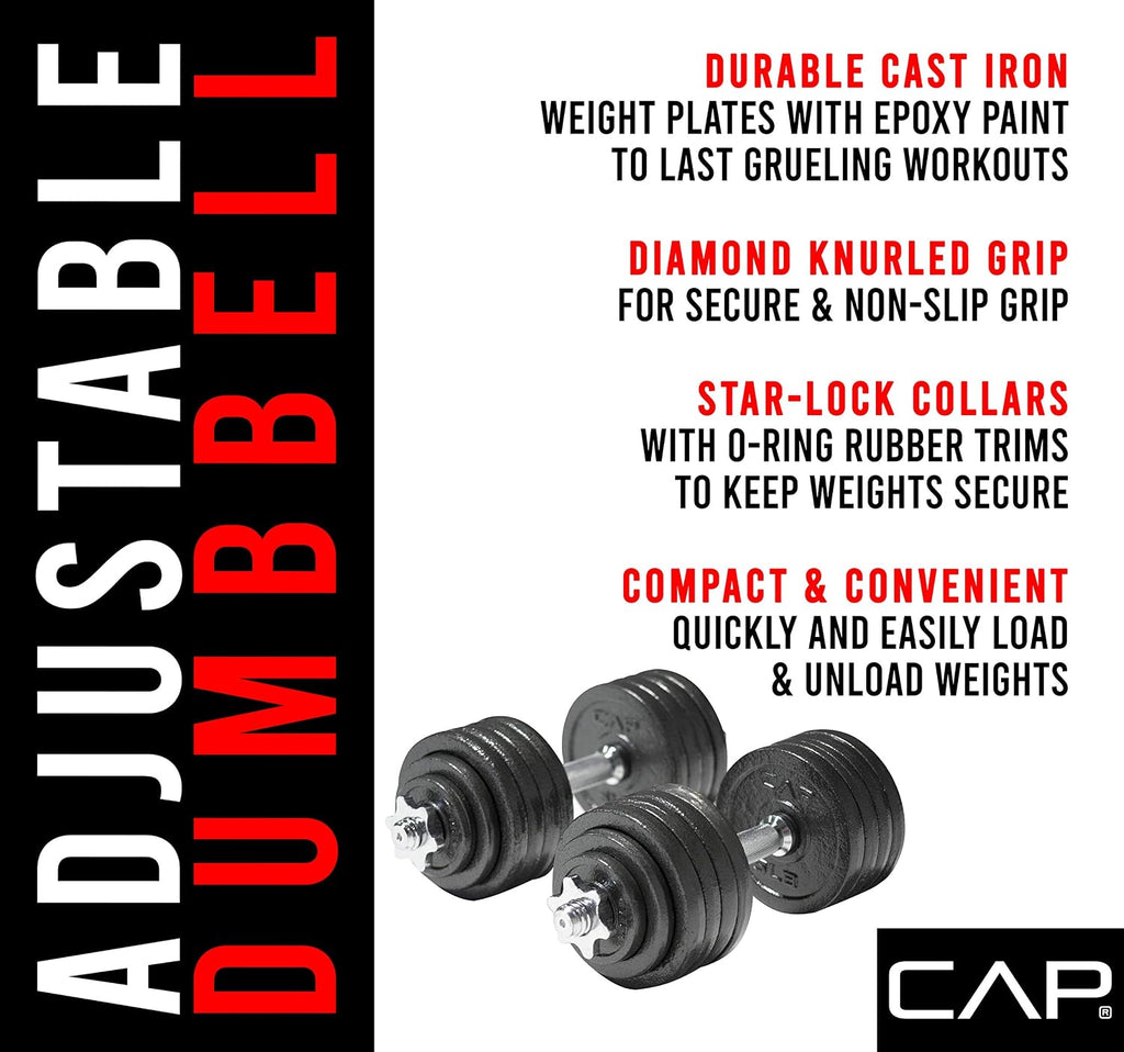 Cap Barbell Adjustable Dumbbell Weight Set | Multiple Options