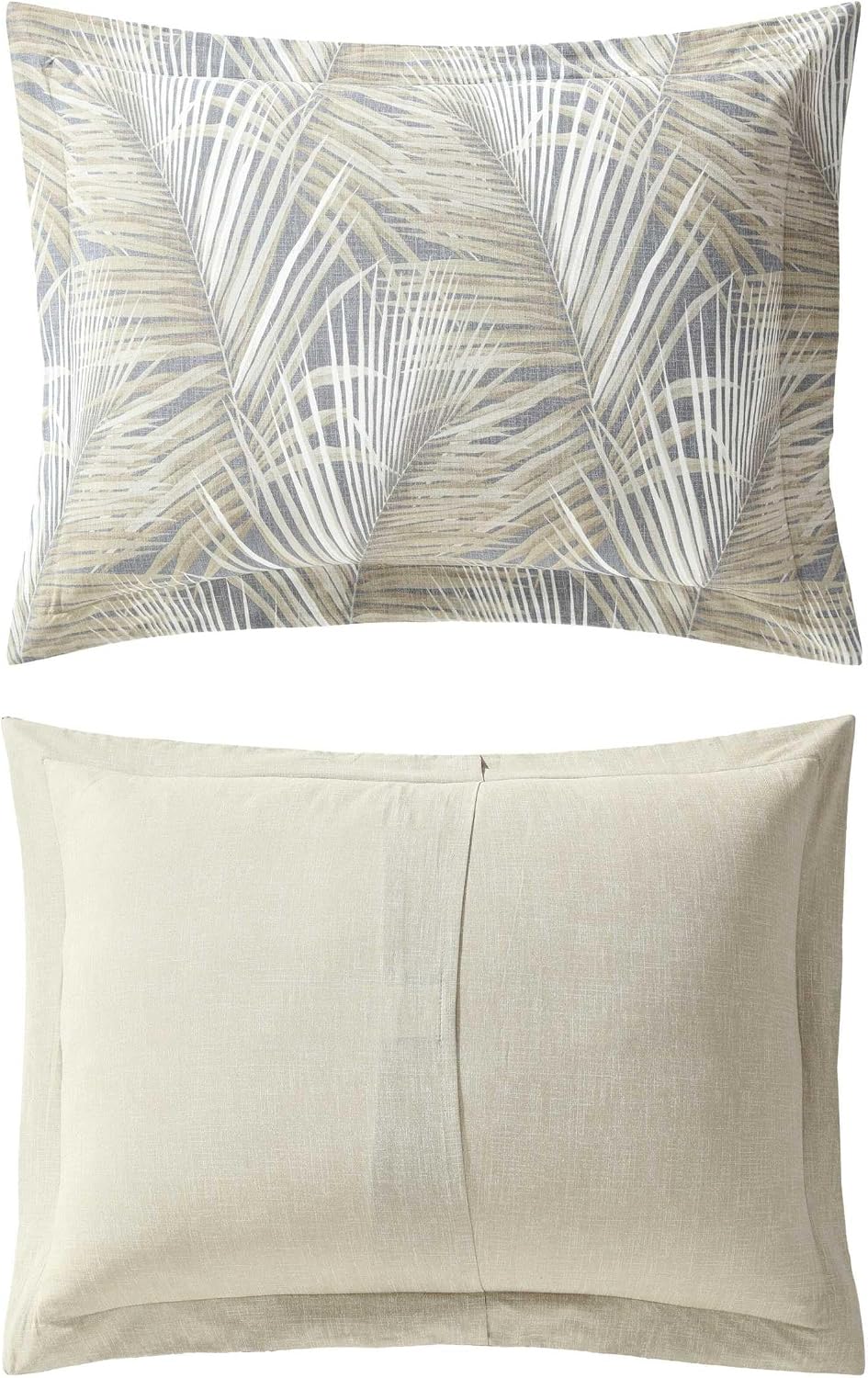 Tommy Bahama - Queen Comforter Set, Cotton Bedding with Matching Shams & Bedskirt, Medium Weight Bedding Set for All Seasons (Raffia Palms Brown, Queen)