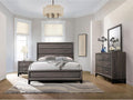 Grey Oak and Black 4 King Panel Bedroom Set