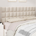 ALISH Velvet Tufted Headboard with Adjustable Height and Width, Foldable Upholstered Headboard with Metal Legs for King Queen Metal and Wood Bed Frame (Beige, Queen)